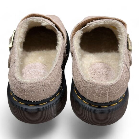 Dr. Martens Isham Taupe Shearling Slingback Mules Sandals Unisex US W-12 M-11 A1 main image 8
